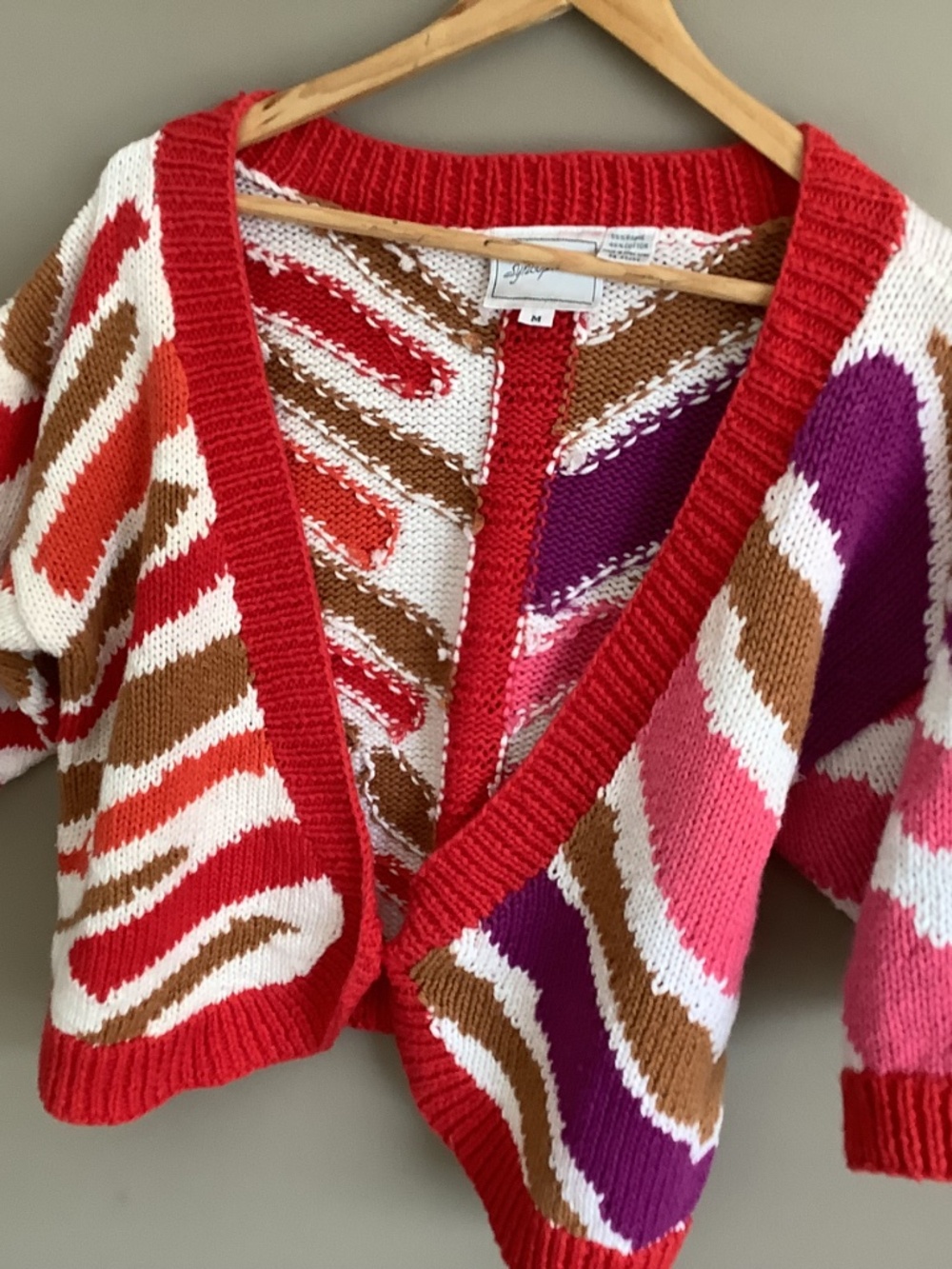 Y2K Striped cropped cardigan sweater - Picture 2 of 7